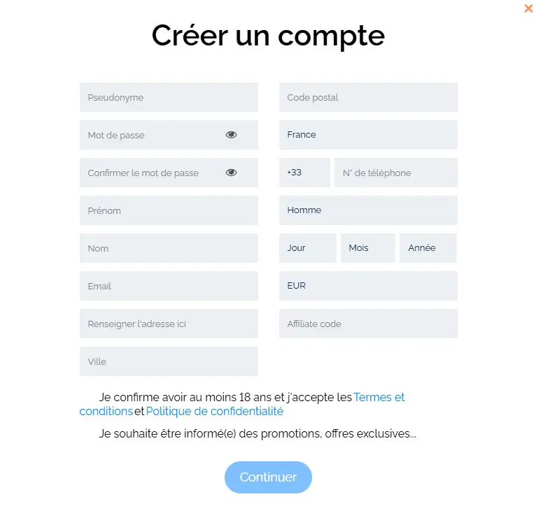Proceso de registro REDBET CASINO