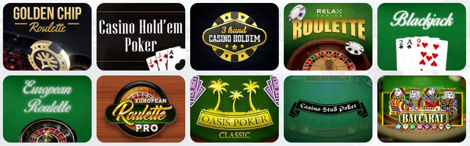 Juegos de mesa en REDBET CASINO